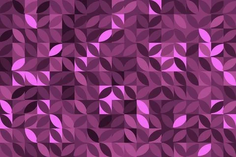 Seamless Geometric Leaf Pattern in Purple and Pink Tones Stock Illustration