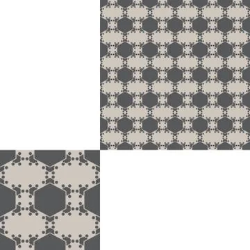 Seamless geometric light and dark gray hexagon pattern with pattern unit. Stock Illustration