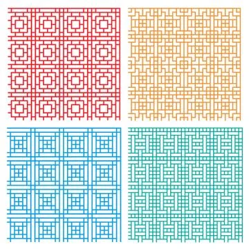 Seamless geometric line pattern in Asian style Stock Illustration