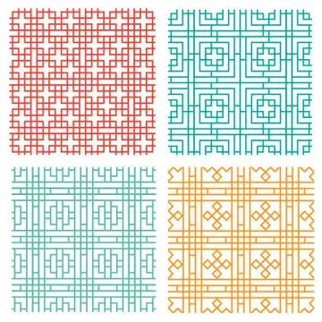 Seamless geometric line pattern in Chinese style Stock Illustration