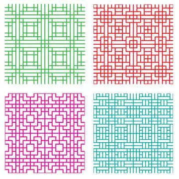 Seamless geometric line pattern in Japanese style Stock Illustration