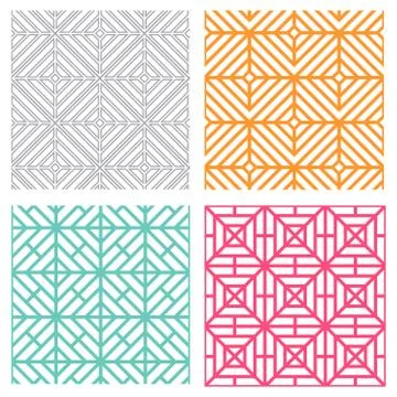 Seamless geometric line pattern in korean style Stock Illustration