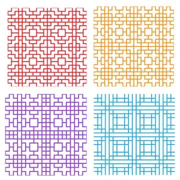 Seamless geometric line pattern in Korean style Stock Illustration