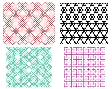 Seamless geometric line pattern in Korean style Stock Illustration