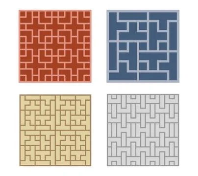 Seamless geometric line pattern for tile and floor Stock Illustration