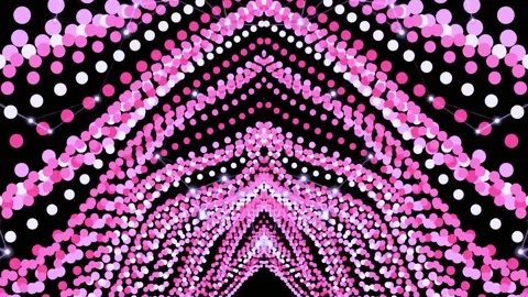 Seamless geometric loop transition with glowing pink dots Stock Footage 340003584