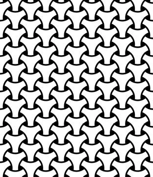 Seamless geometric mesh pattern illusion triangular mesh netting black circle Stock Illustration