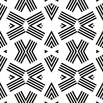 Seamless geometric monochrome striped pattern Stock Illustration