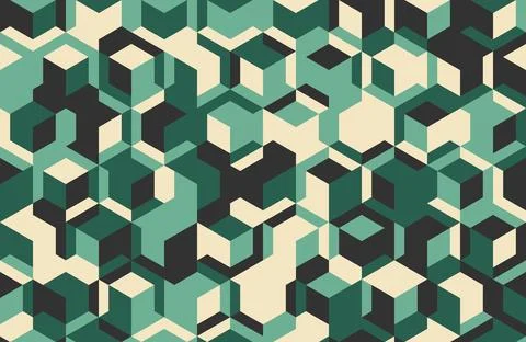 Seamless geometric mosaic pattern with clean shapes. Perfect for abstract bac Stock Illustration