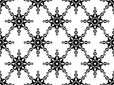 Seamless geometric ornament. Black pattern on a white background. Vector il.. Stock Illustration