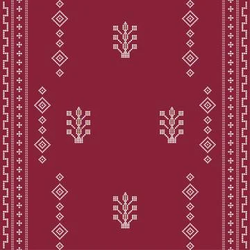 Seamless geometric ornamental pattern background. Stock Illustration