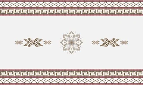 Seamless geometric ornamental pattern background. seamless traditional Stock Illustration