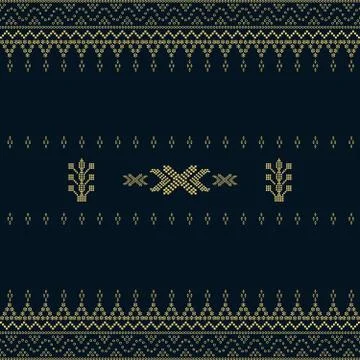 Seamless geometric ornamental pattern with dots gold color. Stock Illustration