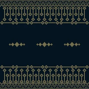 Seamless geometric ornamental pattern with dots gold color. Stock Illustration
