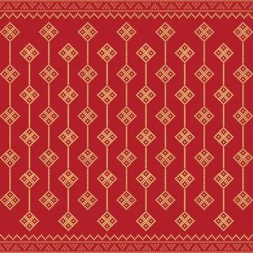 Seamless geometric ornamental pattern with dots gold color. Stock Illustration