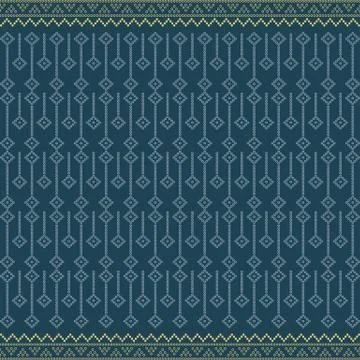Seamless geometric ornamental pattern with dots gold color. Stock Illustration