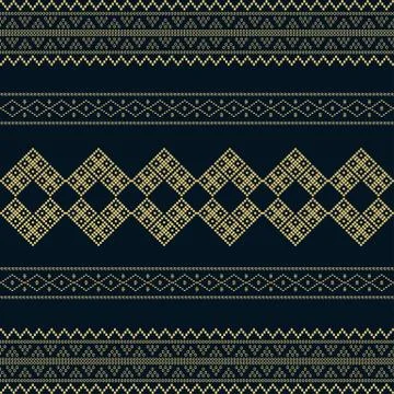 Seamless geometric ornamental pattern with dots gold color Stock Illustration