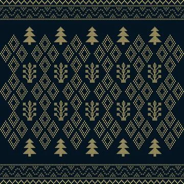 Seamless geometric ornamental pattern with dots gold color Stock Illustration