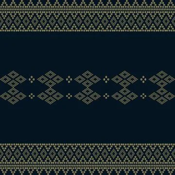 Seamless geometric ornamental pattern with dots gold color Stock Illustration