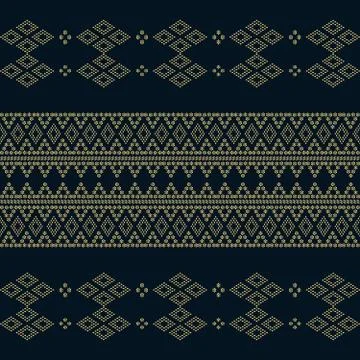 Seamless geometric ornamental pattern with dots gold color Stock Illustration