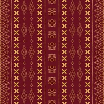 Seamless geometric ornamental pattern on red background. Abstract back Stock Illustration