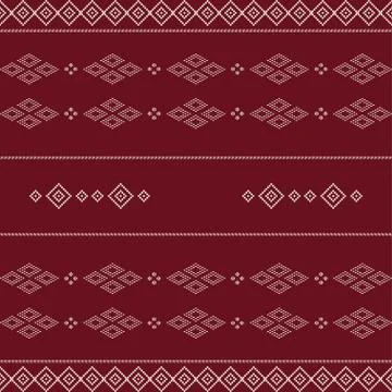 Seamless geometric ornamental pattern on red background. Abstract back Stock Illustration