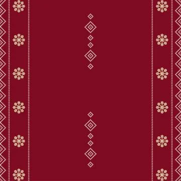 Seamless geometric ornamental pattern on red background. Abstract back Stock Illustration