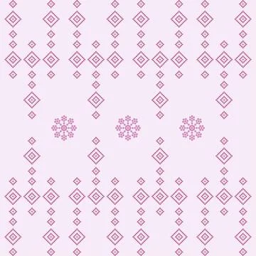 Seamless geometric ornamental pattern on soft pink color background Stock Illustration