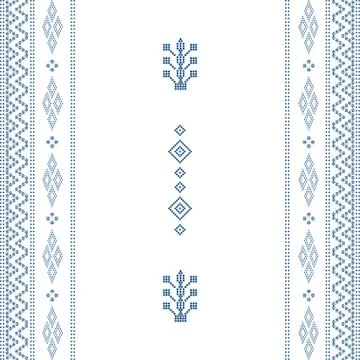 Seamless geometric ornamental pattern on white background. Stock Illustration