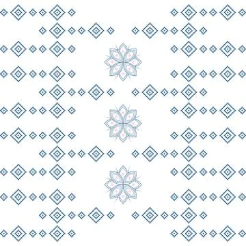Seamless geometric ornamental pattern on white background Stock Illustration