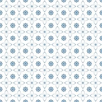 Seamless geometric ornamental pattern on white background. Stock Illustration