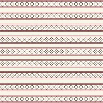 Seamless geometric ornamental pattern on white background. Stock Illustration