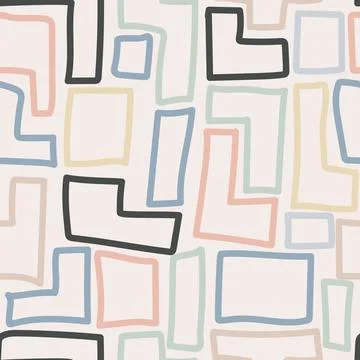 Seamless geometric pattern with abstract shapes for texture, textiles, banner Stock Illustration