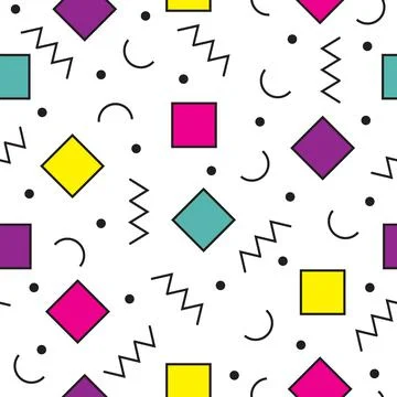 Seamless geometric pattern abstract shapes square zigzag Stock Illustration