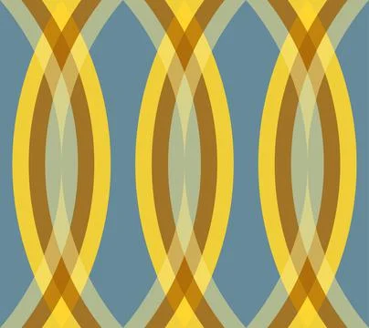 Seamless geometric pattern arcs yellow translucent Stock Illustration