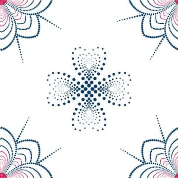 Seamless geometric pattern background with flower dots design. home wallpaper Stock Illustration