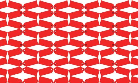 Seamless geometric pattern background of red price tags Stock Illustration