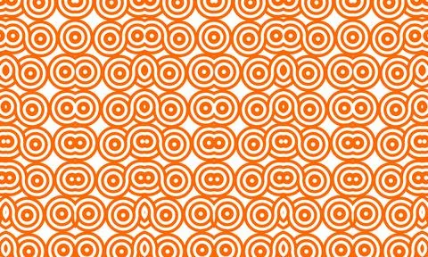 Seamless Geometric Pattern Background with Repeating Orange Circular Motifs Stock Illustration