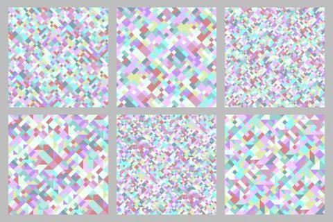Seamless geometric pattern background set - abstract vector designs Stock Illustration