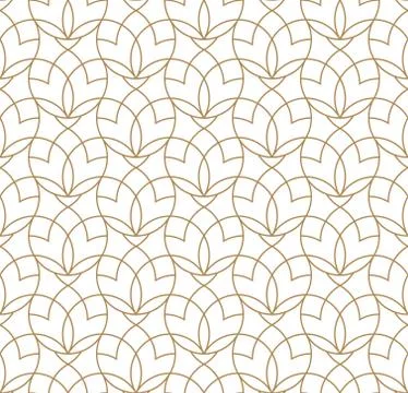 Seamless geometric pattern based on arabic ornament in brown color. Stock Illustration