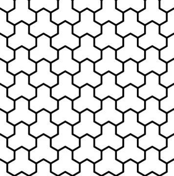 Seamless Geometric Pattern Based On Japanese Ornament Kumiko.Black And White. Stock Illustration