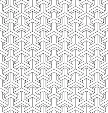 Seamless geometric pattern based on japanese pattern kumiko. Stock Illustration