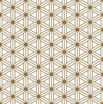 Seamless geometric pattern based on Japanese ornament Kumiko. Stock Illustration