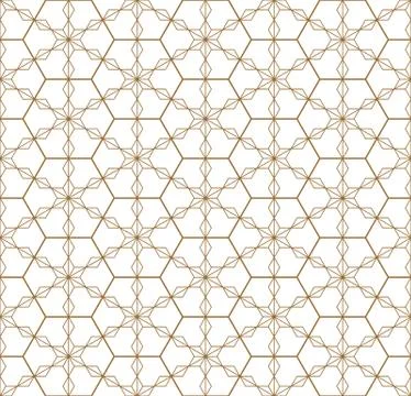 Seamless geometric pattern based on japanese ornament kumiko . Stock Illustration
