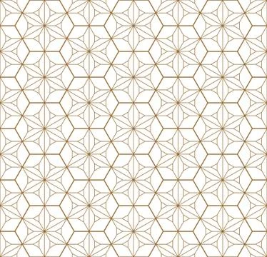 Seamless geometric pattern based on japanese ornament kumiko . Stock Illustration