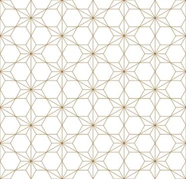 Seamless geometric pattern based on japanese ornament kumiko . Stock Illustration