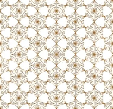 Seamless geometric pattern based on japanese ornament kumiko . Stock Illustration