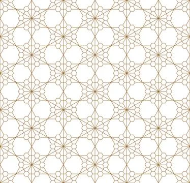 Seamless geometric pattern based on japanese ornament kumiko . Stock Illustration