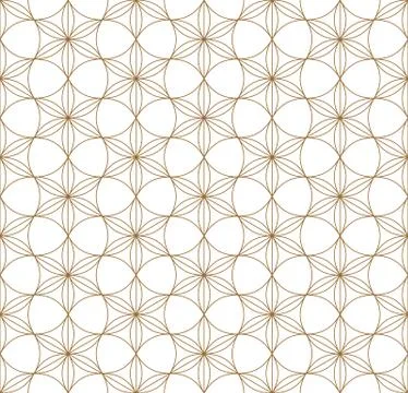 Seamless geometric pattern based on japanese ornament kumiko . Stock Illustration