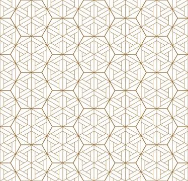 Seamless geometric pattern based on japanese ornament kumiko . Stock Illustration